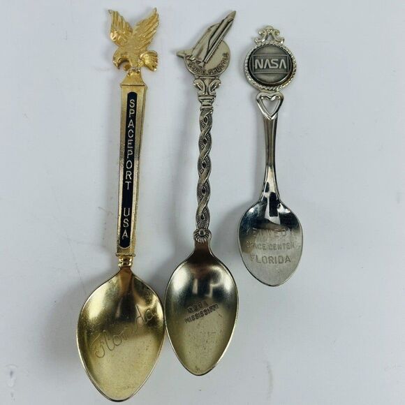 NASA Space Shuttle Souvenir Spoon LOT Collectible Spaceport Kennedy Space Center - Picture 1 of 6